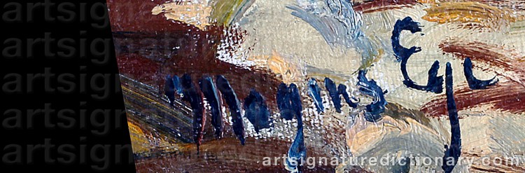 Authentic signature by Mogens EGE on  artwork