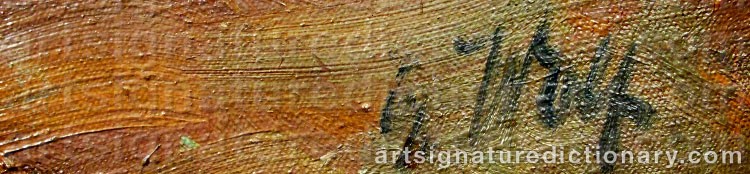 Authentic signature by Georg WOLF on artwork