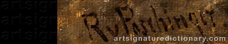 Authentic signature by Richard Von POSCHINGER on  artwork