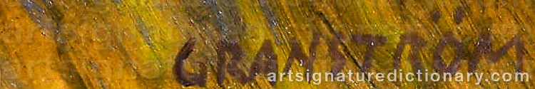 Authentic signature by Gösta GRANSTRÖM on  artwork