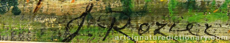 Authentic signature by Jules Charles ROZIER on  artwork