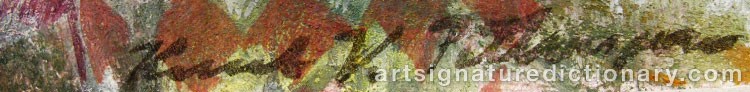 Authentic signature by Knut Valdemar PETTERSSON on artwork