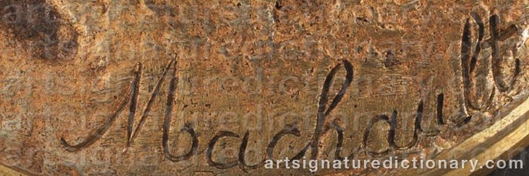 Authentic signature by Paul Émile MACHAULT on  artwork