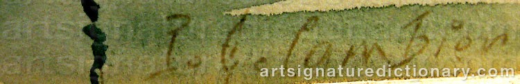 Authentic signature by Pierre Eugène CAMBIER on  artwork