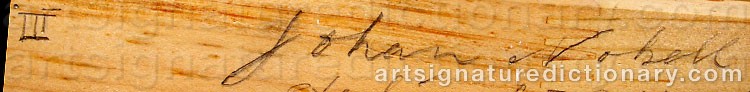 Authentic signature by Johan NOBELL on  artwork