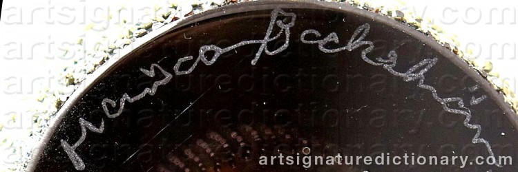 Authentic signature by Monica BACKSTRÖM on  artwork