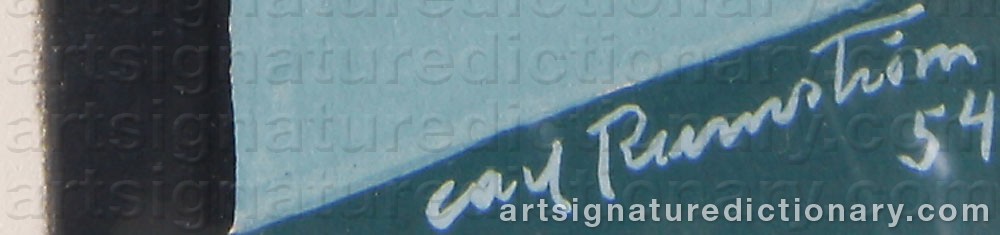 Authentic signature by Carl RUNNSTRÖM on  artwork