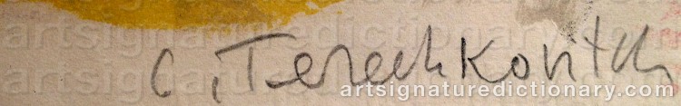 Authentic signature by Constantin TERECHKOVITCH on artwork