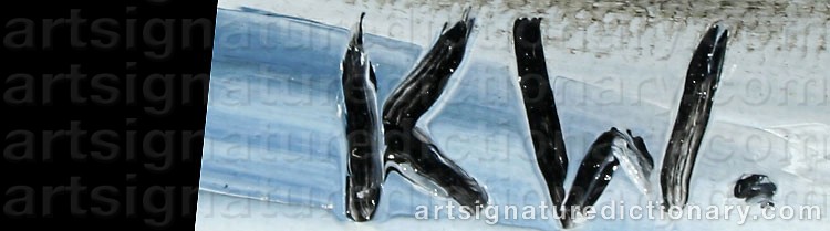 Authentic signature by Kyffin WILLIAMS on  artwork