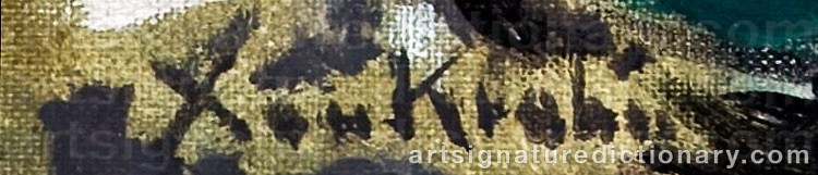 Authentic signature by Christian Cornelius ‘Xan’ KROHN on  artwork