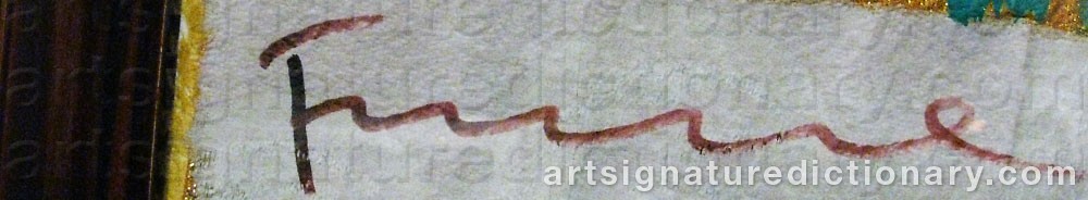 Authentic signature by Salvatore FIUME on  artwork