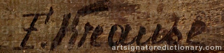 Authentic signature by Franz Emil KRAUSE on Painting/Watercolour artwork
