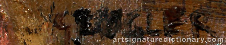 Authentic signature by Göta FOGLER on  artwork