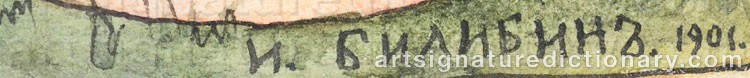 Signature by Ivan Iakovlevich BILIBINE