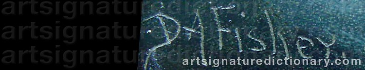 Authentic signature by D. A. FISHER on  artwork