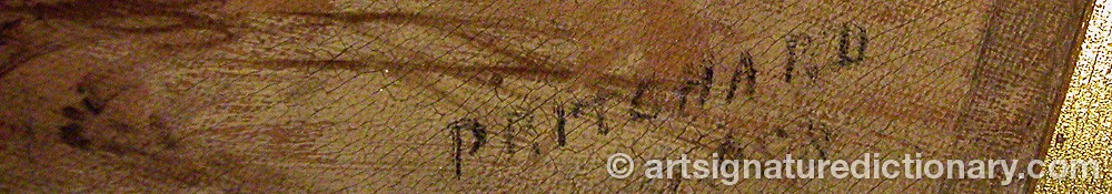 Authentic signature by Edvard PRICHARD on artwork