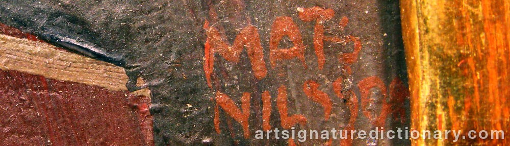 Authentic signature by Mats NILSSON on  artwork