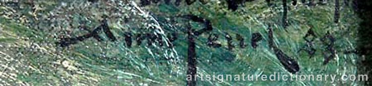 Authentic signature by Aimé PERRET on artwork
