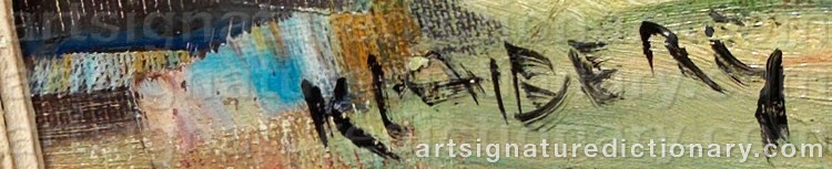 Authentic signature by Fritz KLAIBERG on  artwork