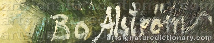 Authentic signature by Bo AHLSTRÖM on  artwork