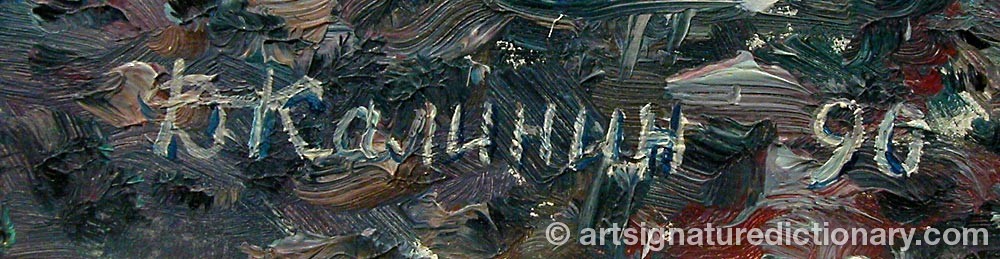 Authentic signature by Dmitry KALININ on artwork