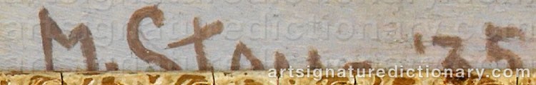 Authentic signature by M. STAN on  artwork