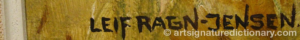 Authentic signature by Leif RAGN-JENSEN on  artwork