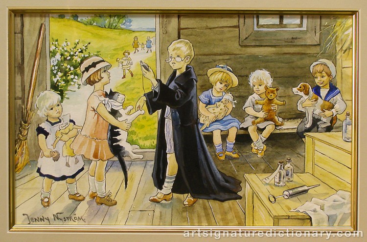 Close-up details showing Jenny NYSTRÖM signature forgery characteristics