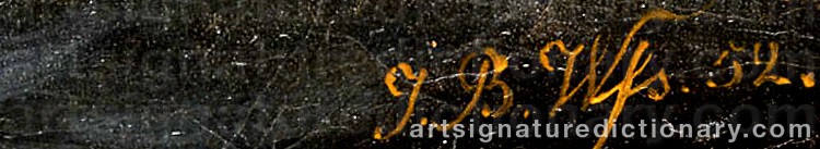 Authentic signature by Johann Baptist WEISS on  artwork