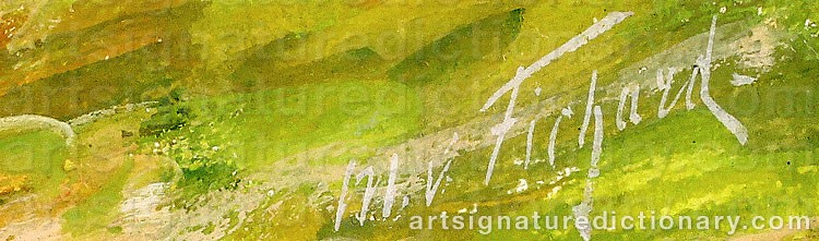 Authentic signature by Maximilian Von FICHARD on  artwork