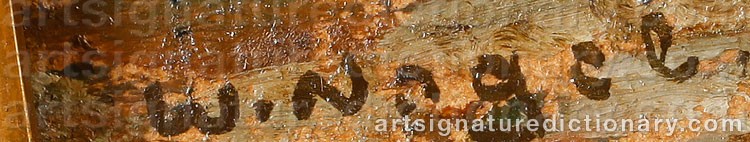 Authentic signature by Wilhelm NAGEL on  artwork