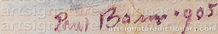 Authentic signature by Paul BAUM on artwork