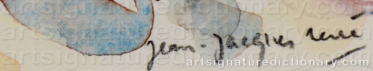 Authentic signature by Jean-Jacques RENÉ on artwork
