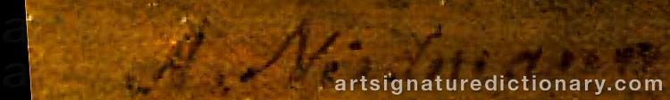 Authentic signature by August Heinrich NIEDMANN on  artwork