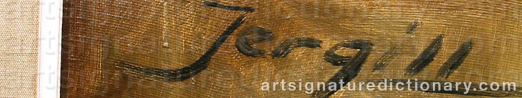 Authentic signature by Toralf ‘Torleif’ JERGILL on artwork