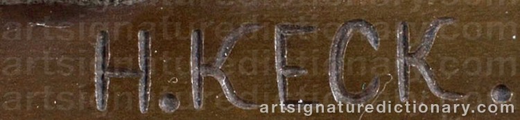 Authentic signature by Hans KECK on Sculpture artwork