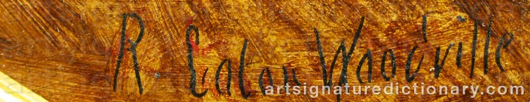 Authentic signature by Richard Caton The Younger WOODVILLE on  artwork