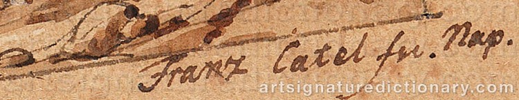 Authentic signature by Franz Ludwig CATEL on  artwork