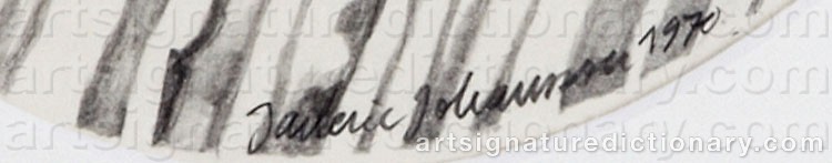 Authentic signature by Janeric JOHANSSON on  artwork