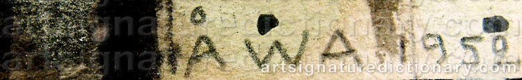 Signature by Åke Wilhelm ‘Åwa’ ANDERSSON