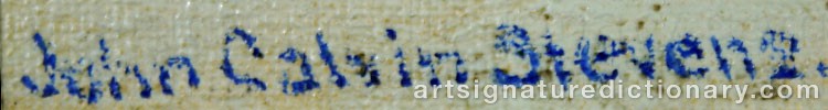 Authentic signature by John Calvin STEVENS on  artwork