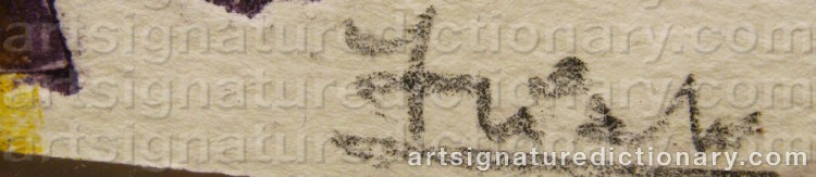 Authentic signature by Endre SZIRAKI on artwork