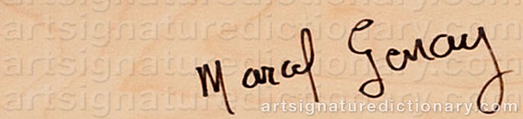 Authentic signature by Marcel GENAY on  artwork