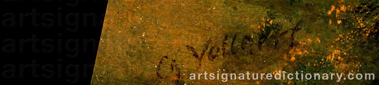 Authentic signature by Johann Christian VOLLERDT on  artwork