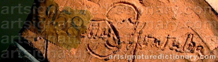 Authentic signature by Henrietta Skerrett MONTALBA on  artwork