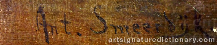 Authentic signature by Anton SMEERDIJK on  artwork