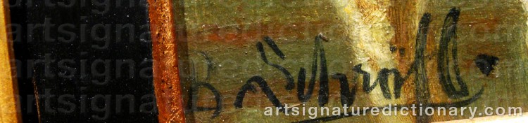 Authentic signature by A SCHRÖFF on  artwork