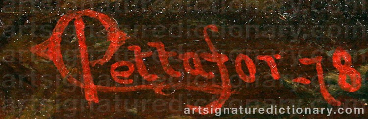 Authentic signature by Charles R. PETTAFOR on  artwork