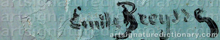 Authentic signature by Emile BREYSSE on artwork