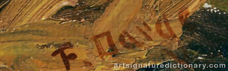 Authentic signature by Fred DARGE on Painting/Watercolour artwork